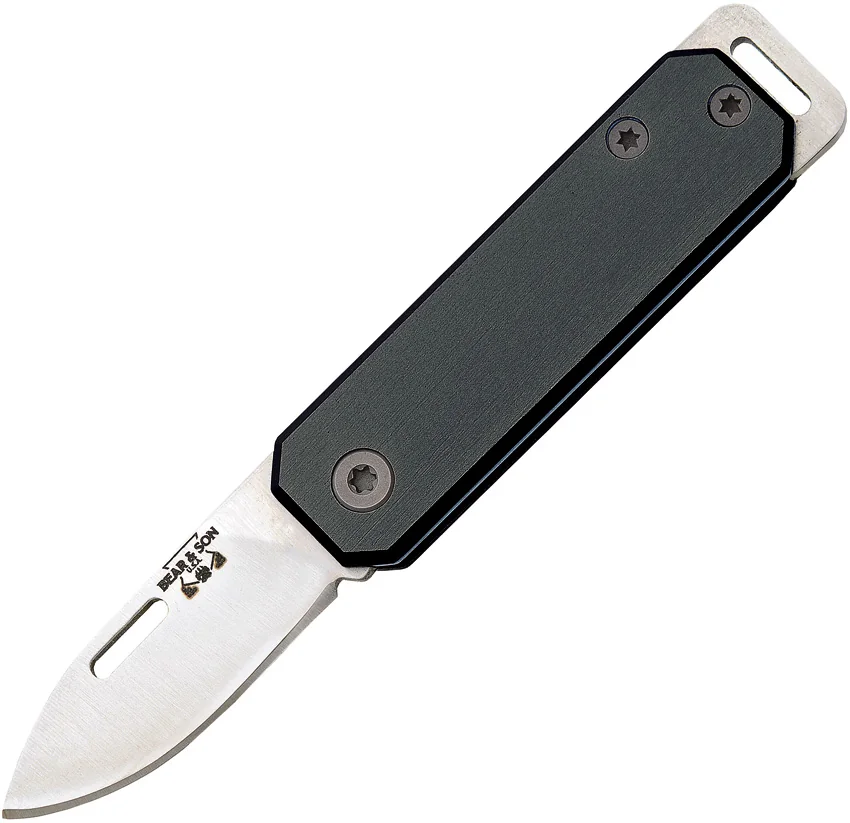 Bear & Son 109 Slip Joint Pocket Knife Black Aluminum (1.5" Satin)