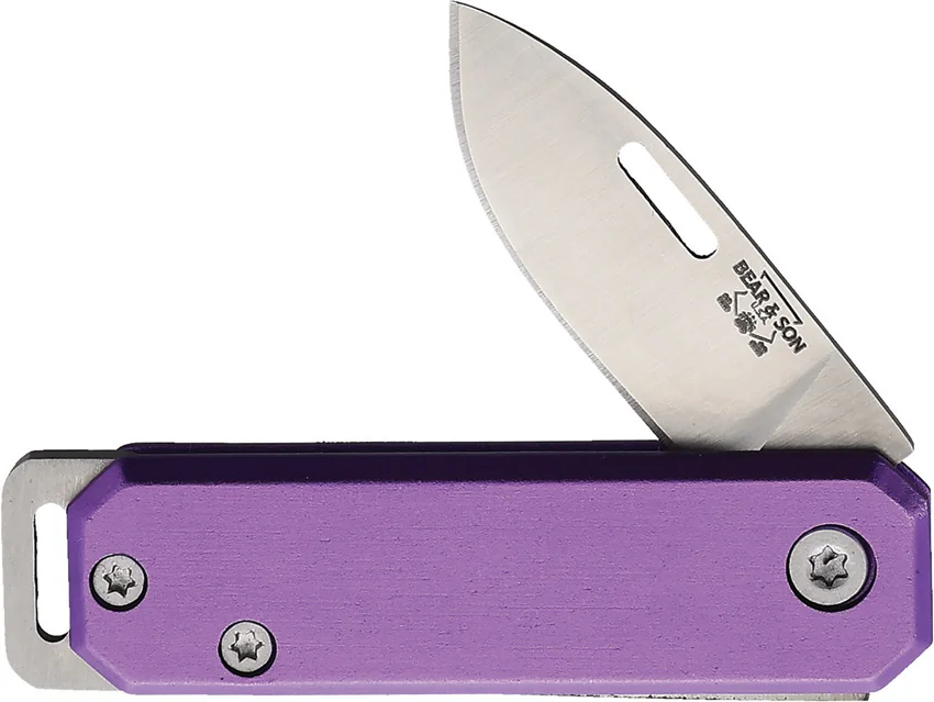 Bear & Son 109 Slip Joint Pocket Knife Purple Aluminum (1.5" Satin)