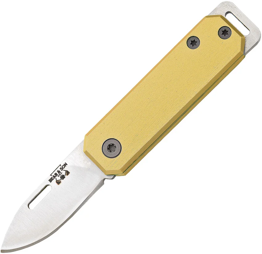 Bear & Son 109 Slip Joint Pocket Knife Yellow Aluminum (1.5" Satin)