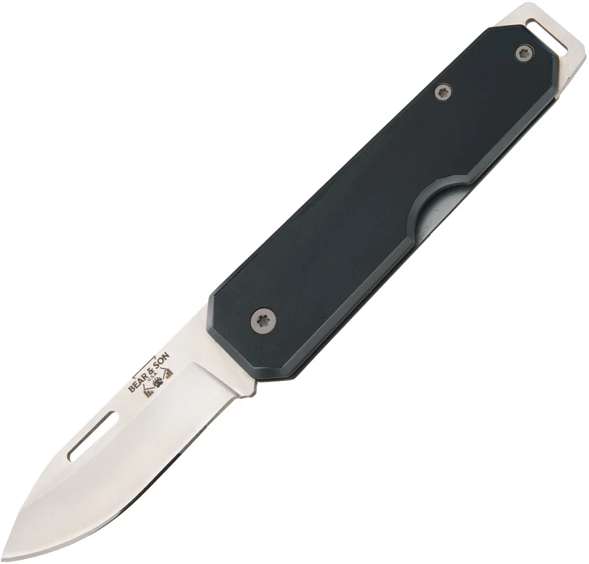 Bear & Son 110 Slip Joint Pocket Knife Black Aluminum (2.4" Satin)