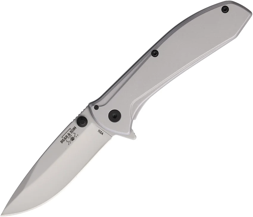 Bear & Son Spring Assisted Frame Lock Knife Stainless Steel (2.9" Bead Blast)