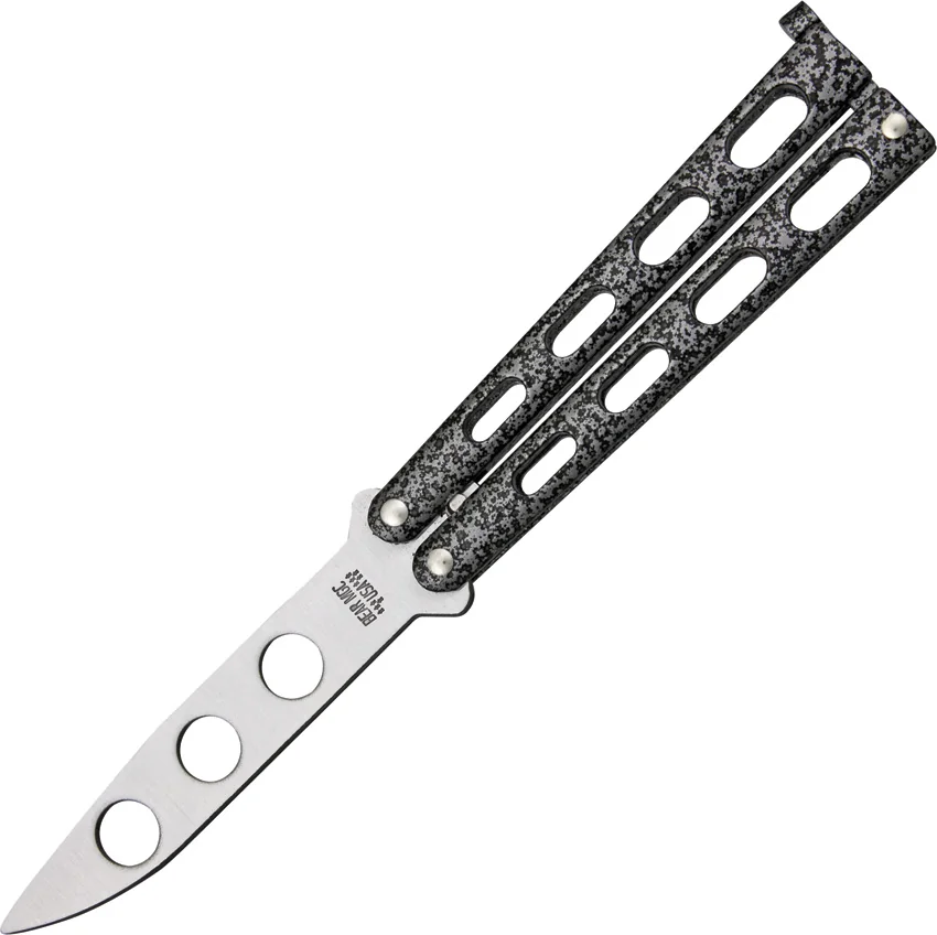 Bear & Son 113TR Small Butterfly Knife Trainer w/ Silver Vein (3.3" Satin Dull)