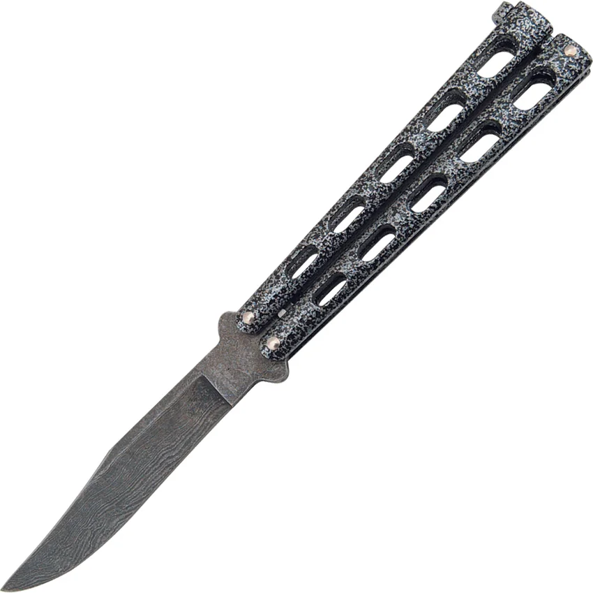 Bear & Son 114D Large Butterfly Knife Silver Vein (4.25" Damascus)