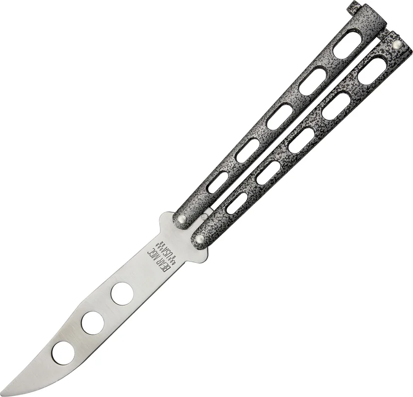 Bear & Son 114TR Butterfly Knife Trainer Silver Vein (4" Dull Blade)