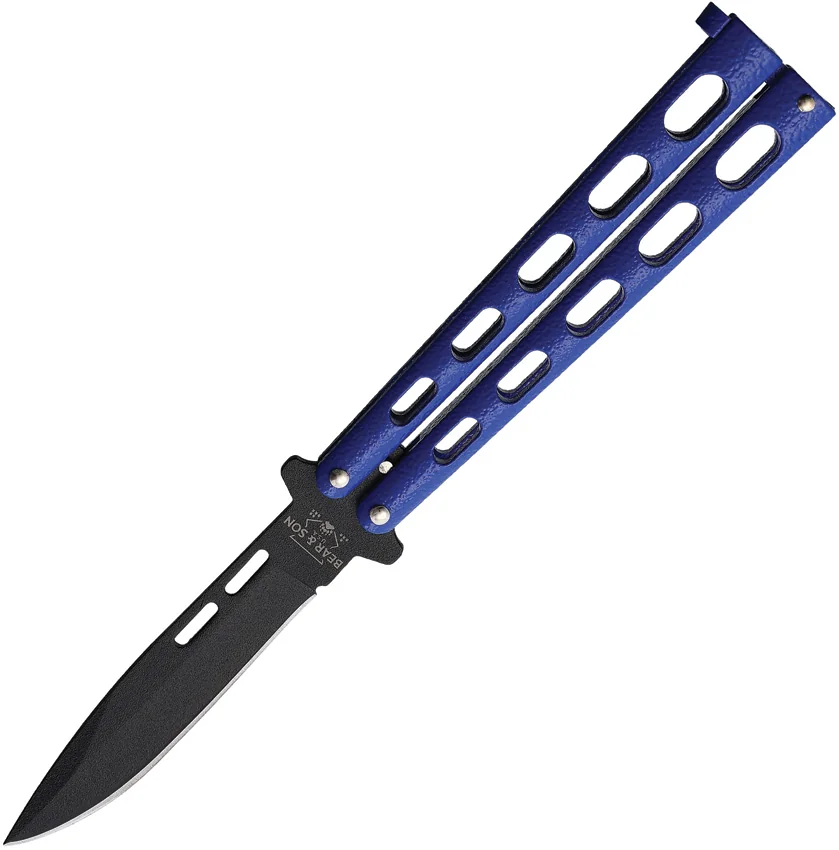 Bear & Son Butterfly 115 Knife Blue (3.5" Black)