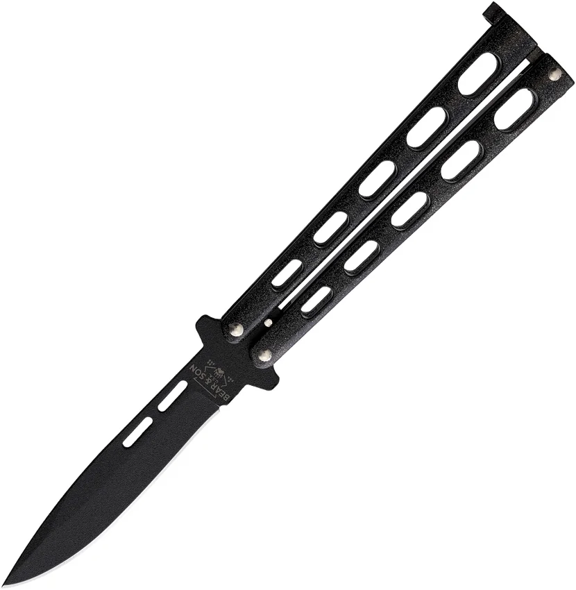 Bear & Son Large Butterfly Knife Galaxy (4" Black) 115GX