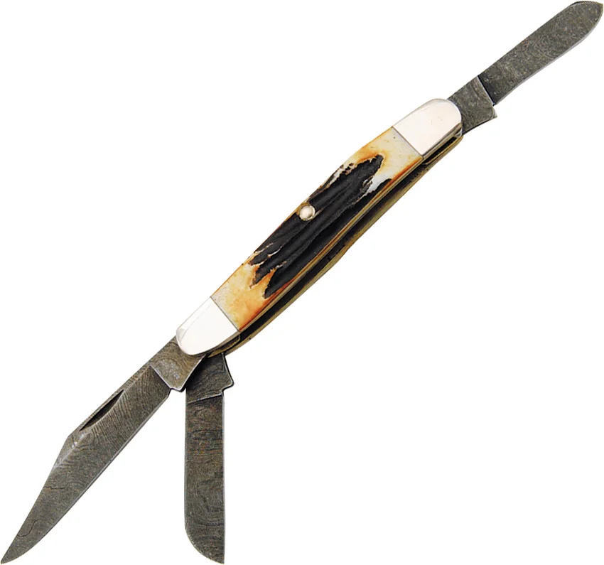 Bear & Son Large Stockman Traditional Pocket Knife (2.875" Damascus) 547D