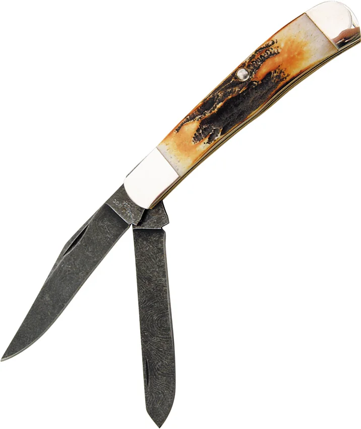 Bear and Son Trapper Stag Slip Joint Damascus 3.25"