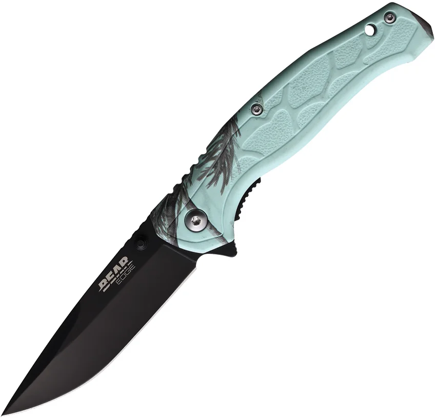 Bear Edge Brisk 2.0 Knife Realtree Edge Teal Camo Zytel (3.5" Black)