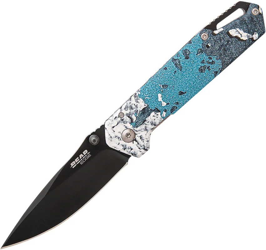 Bear Edge Brisk 3.0 Frame Lock Knife TrueTimber Rift Blue SS (3" Black)