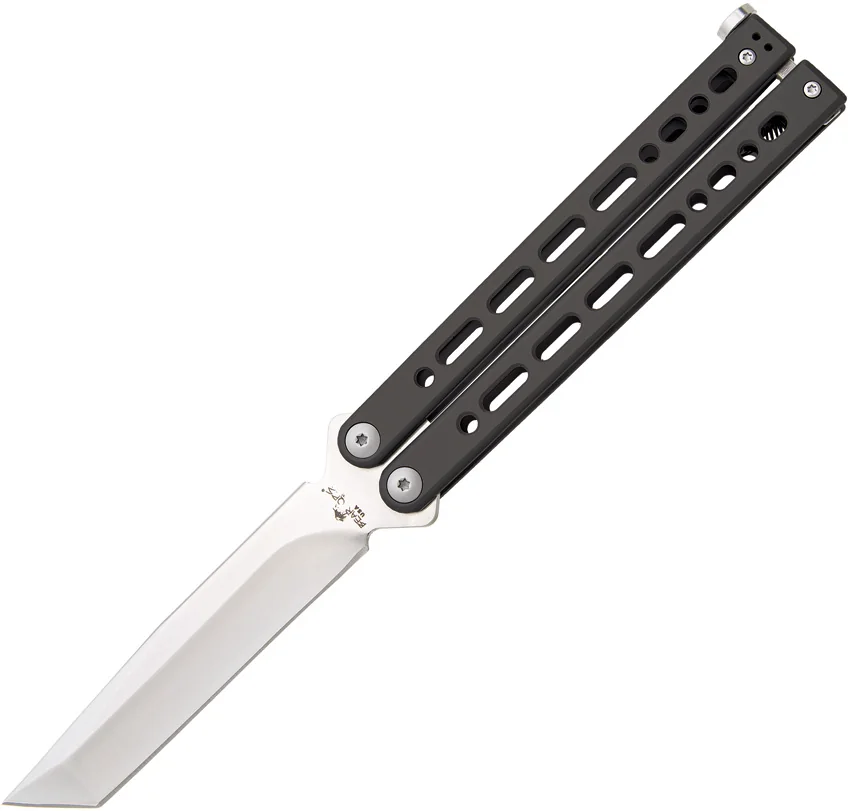 Bear Ops Bear Song VIII Butterfly Knife Tanto Black Steel (4.5" Satin)