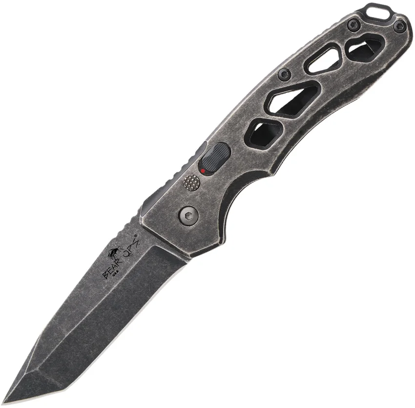Bear OPS Bold Action XII Tanto Automatic Knife Titanium AC-1200-Ti-SW
