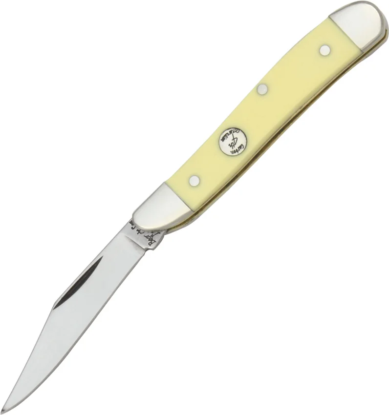 Bear & Son Peanut Yellow Delrin Traditional Pocket Knife (2" Satin) C319