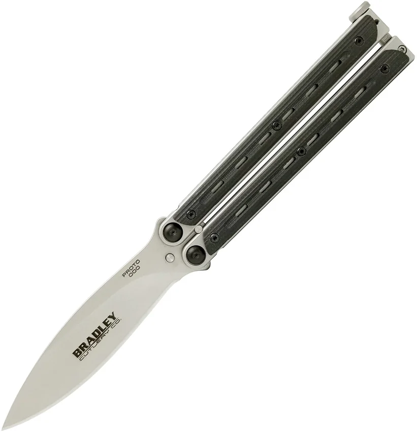 Bradley Kimura Butterfly Balisong Knife Black G-10 (3.9"  Bead Blast)