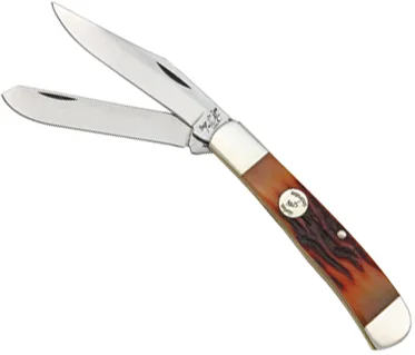 Bear & Son Trapper Pocket Knife Red Stag Bone (3.25" Satin) CRSB54