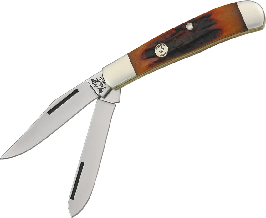 Bear & Son Little Trapper Red Stag Bone Pocket Knife (2.25" Satin) CRSB54 1/2