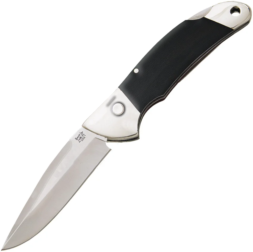 Bear and Son Automatic Lockback Knife Black G-10 (2.75" Satin)