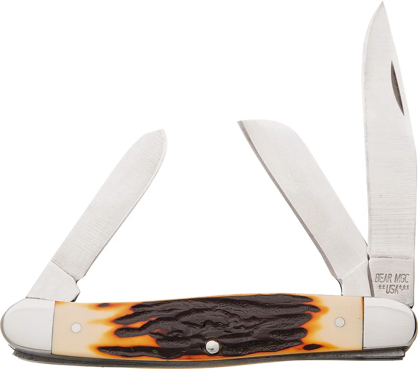 Bear & Son Large Stockman Knife Sim Stag (3" Satin) SD47