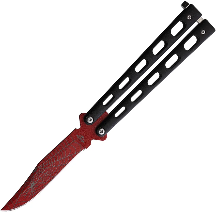 Bear and Son Widow Series Butterfly Knife Black (4" Red)