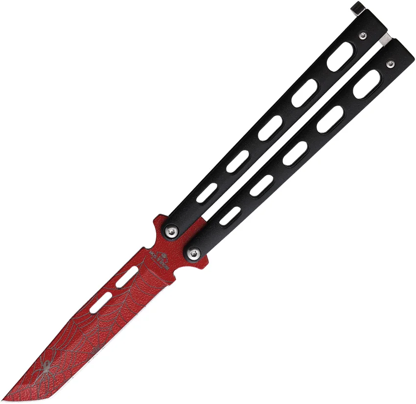 Bear & Son Tanto Butterfly Knife Black (4" Red) W115TANB