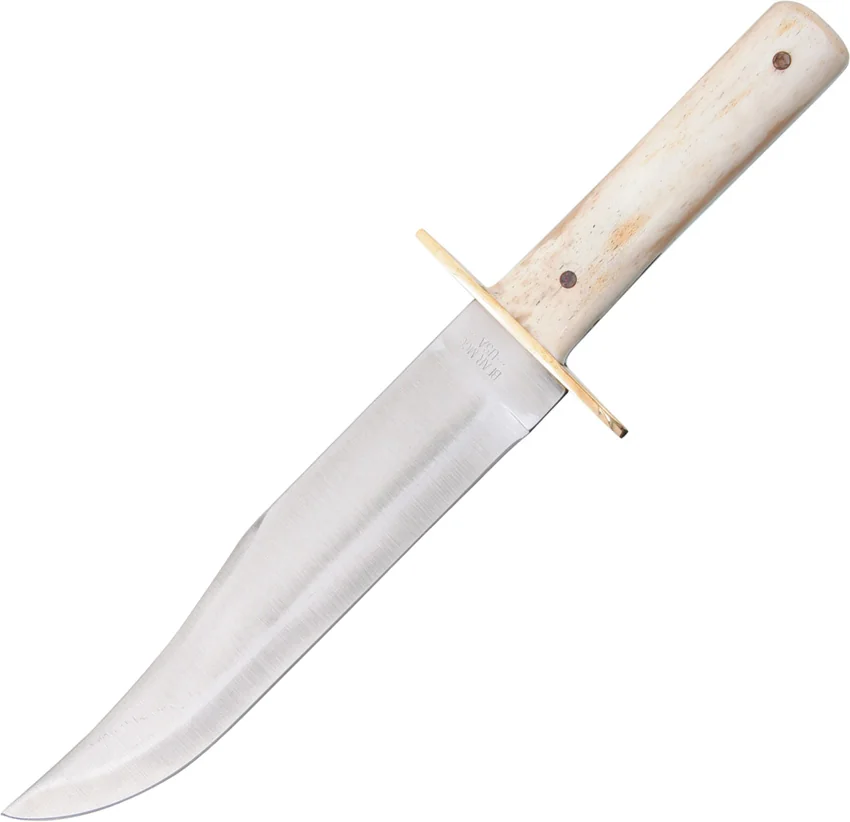 Bear & Son Bowie Fixed Blade Knife White Bone (9" Satin) WSB02