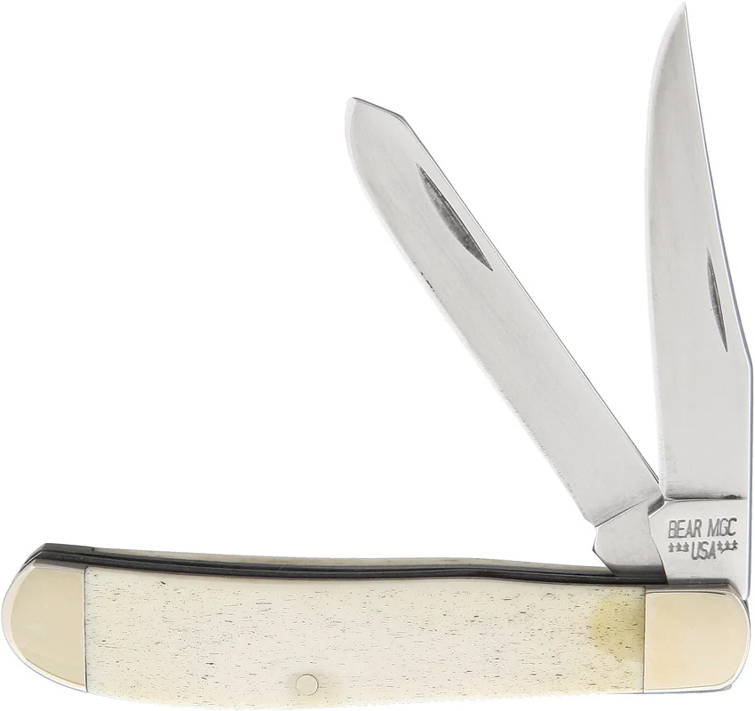 Bear & Son Mini Trapper 3.5" Pocket Knife White Bone - WSB07