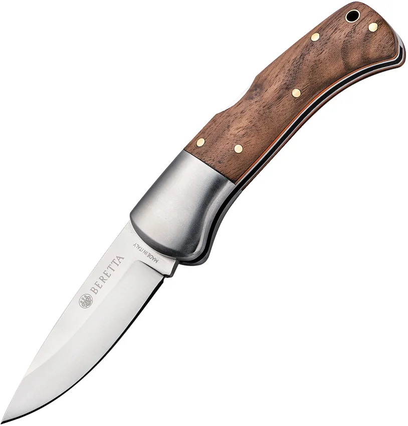 Beretta USA Reedbuck Lockback Knife Brown Wood (3" Satin) BE93528