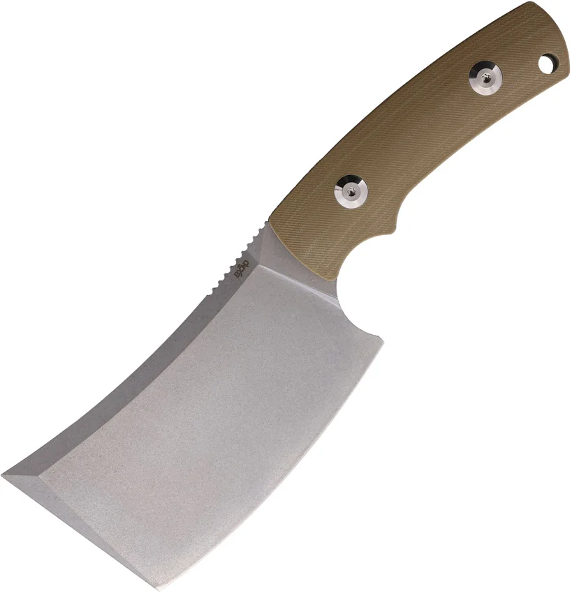 B'yond EDC Kleavr Fixed Blade Knife Tan G-10  (4.5" Stonewash)