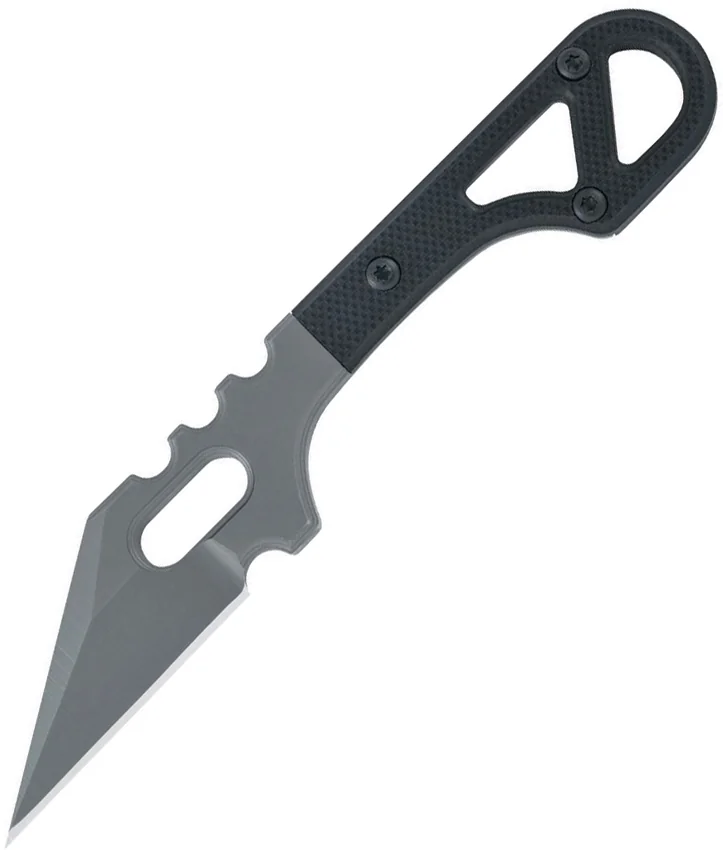 BlackFox Panchenko Spike Tactical Fixed Blade Neck Knife Black G-10 (1.5" Gray)
