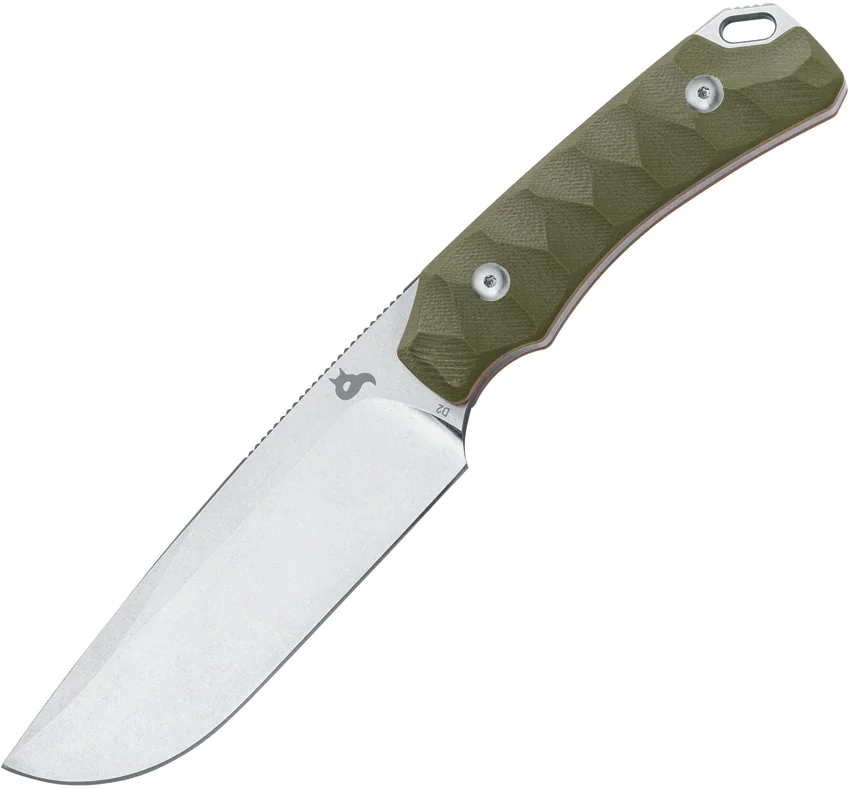 Fox Knives Lynx Fixed Blade Knife OD Green G-10 (Stonewash D2) BF756OD