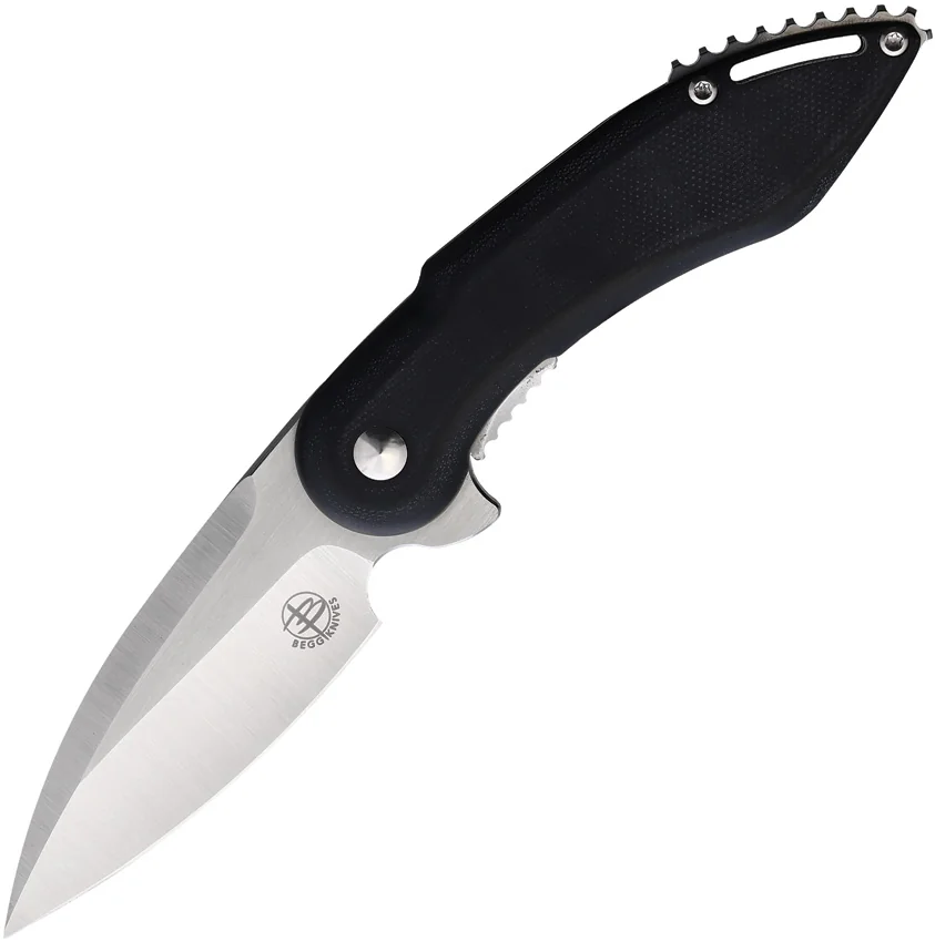 Begg Knives Mini Glimpse Black G-10 (3" Satin D2)