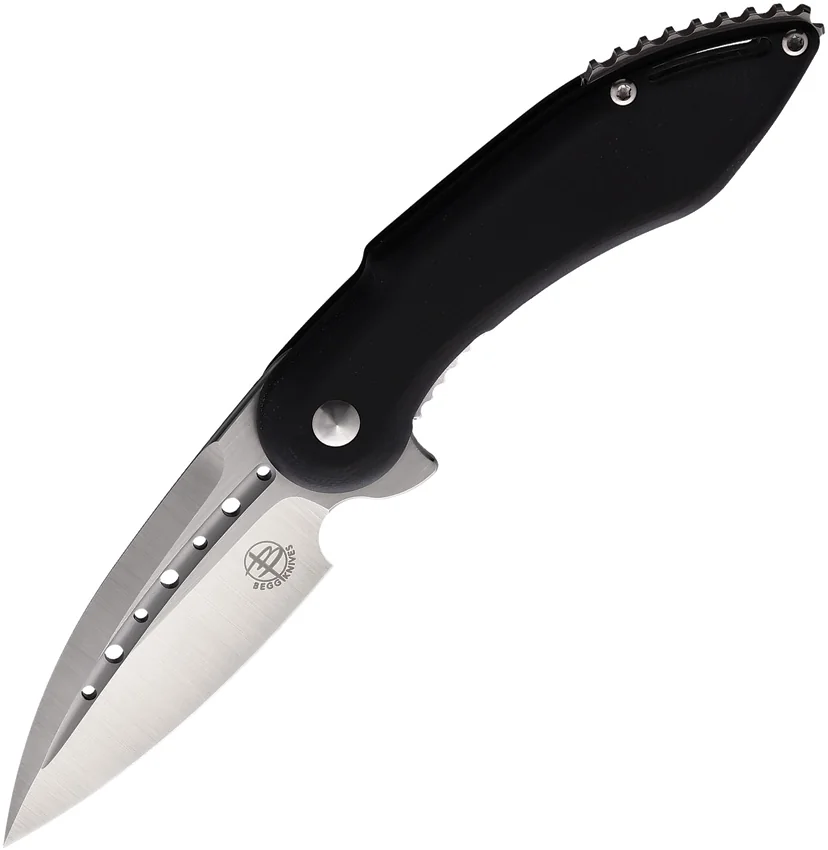 Begg Knives Mini Glimpse Knife Black G-10 (3" Satin D2)