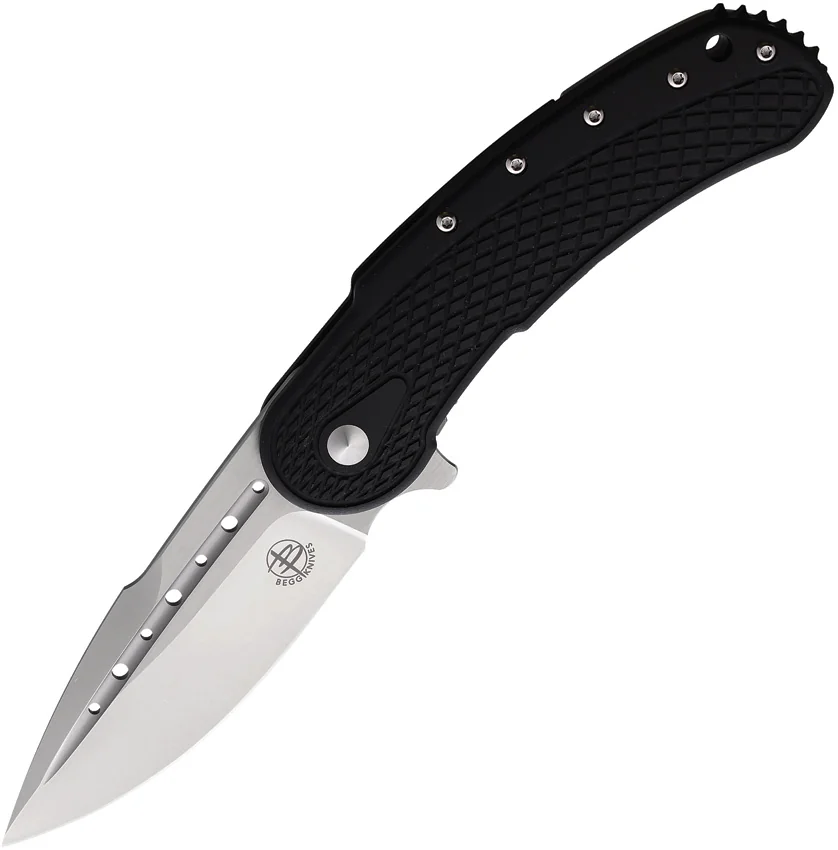 Begg Knives Bodega Frame Lock Knife Black G-10 (3.5" Satin)