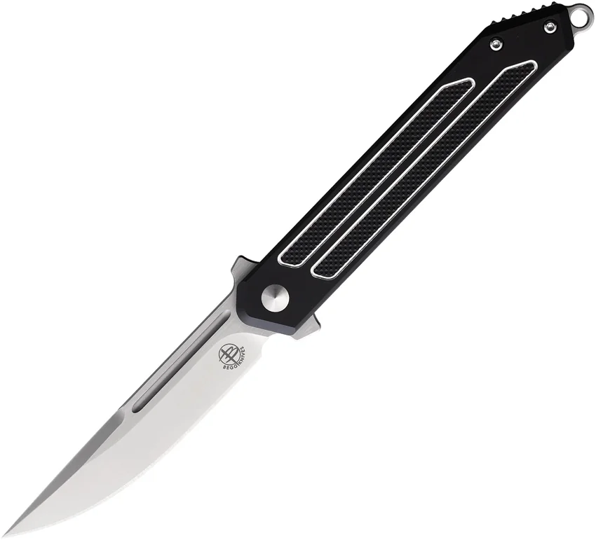 Begg Knives Kwaiken Liner Lock Knife Aluminum Black  (3.5" Satin) BG016