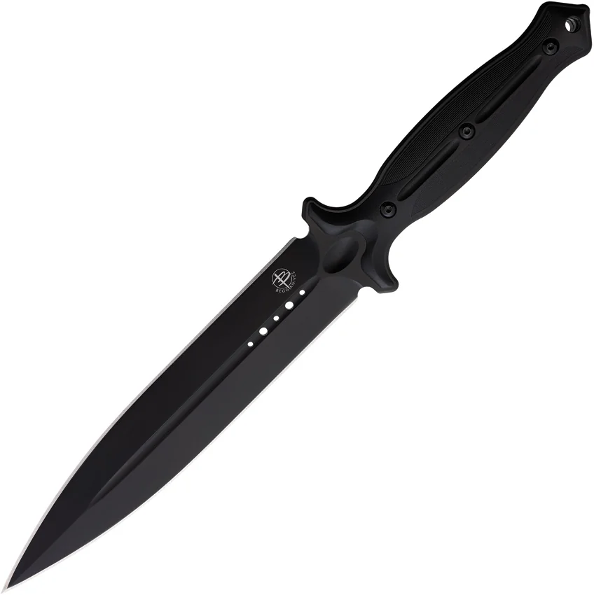 Begg Knives Filoso Dagger Fixed Blade Knife Black Polymer (8" Black)