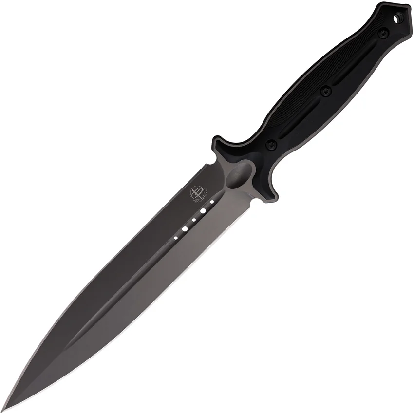 Begg Knives Filoso Dagger Fixed Blade Knife Black Polymer (8" Gray)