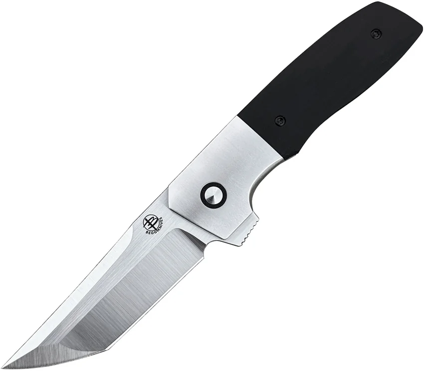 Begg Knives Seishin Frame Lock Knife Black G-10 (3.5" Satin)