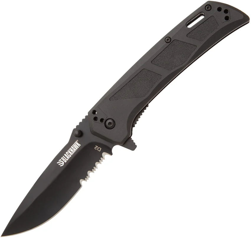 Blackhawk Bunker Buster Liner Lock Knife Black Zytel (4.25" Black Serr)