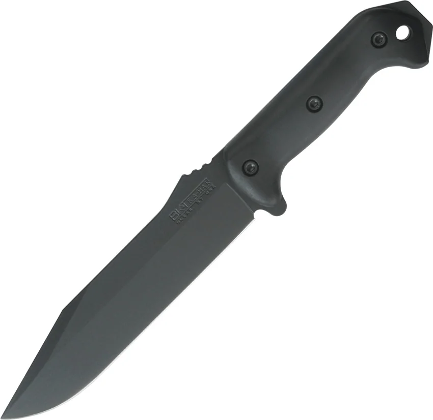 Ka-Bar Becker Combat Utility Fixed Blade Knife (7" Black Plain) BK7