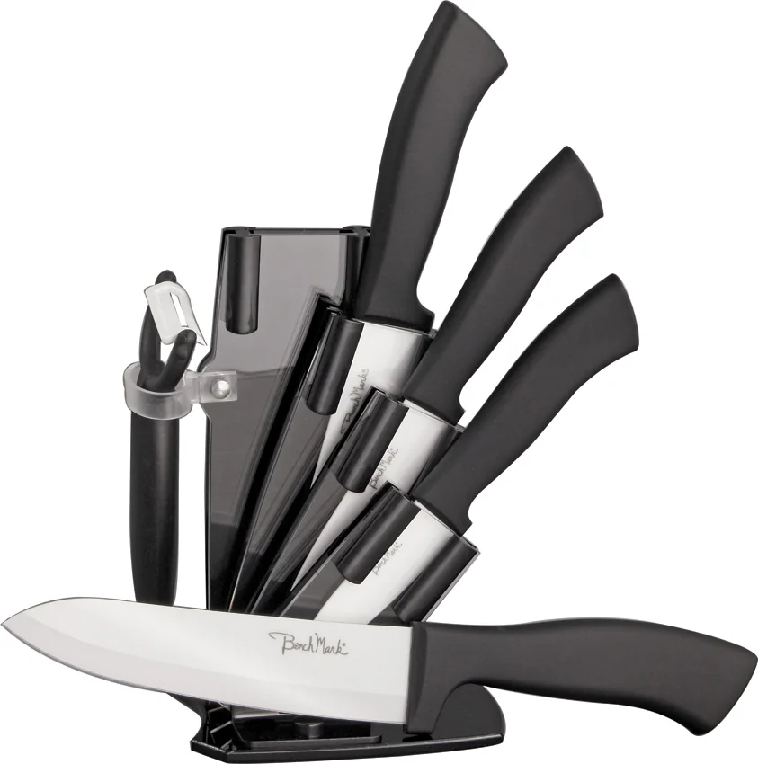 Benchmark Kitchen 6-Piece Black Ceramic Knife Set