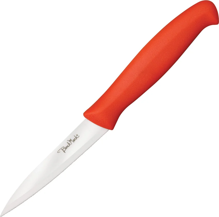Benchmark Ceramic Tomato Knife red Polymer (3.5" Full Serrated)