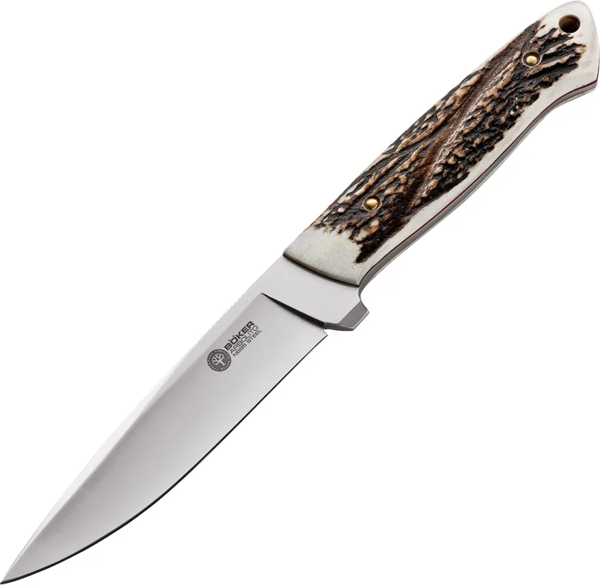 Boker Arbolito Relincho Cuerno de Ciervo Fixed Blade Knife (5" Plain) 02BA303H