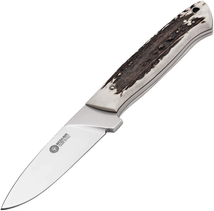 Boker Arbolito Dano Hunter Stag Fixed Blade Knife (4" Satin) 02BA325HH