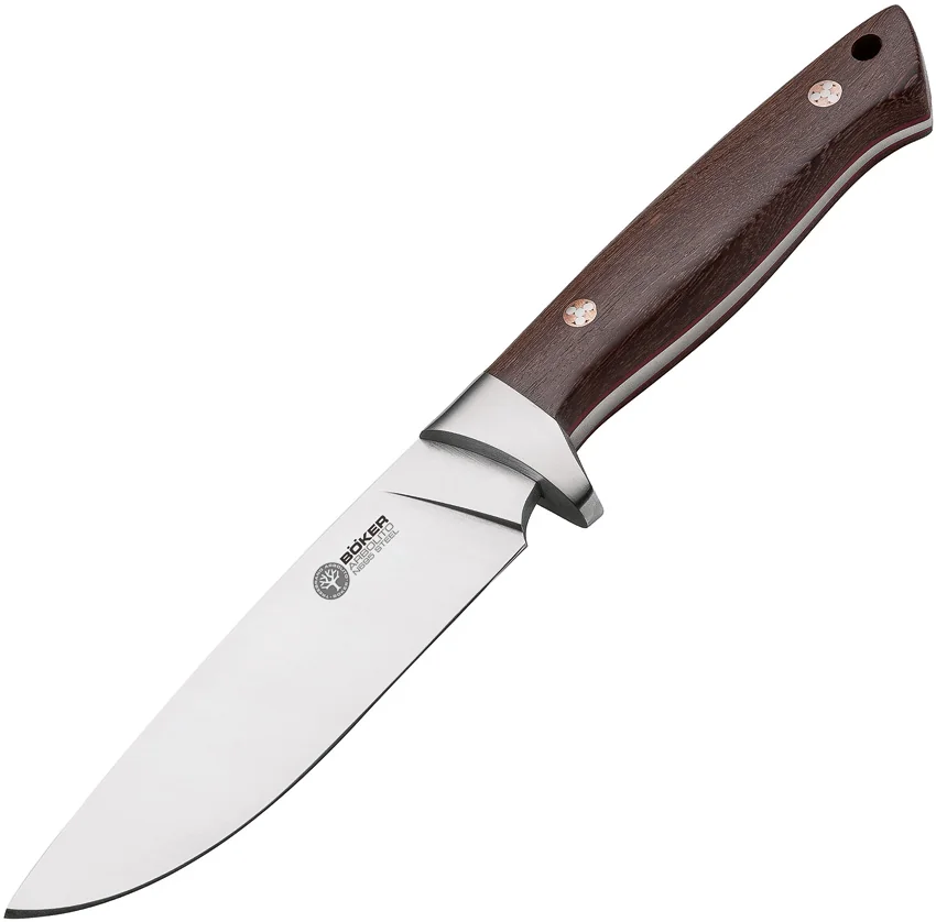 Boker Arbolito Trapper Fixed Blade Knife Guayacan Ebony (4.75" Satin) 02BA351G