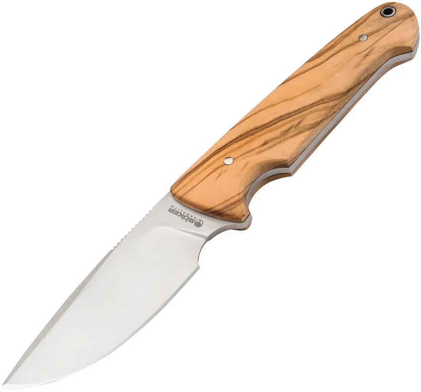Boker Arbolito Vultur Fixed Blade Knife Olive Wood (3.9" Satin) 02BA415