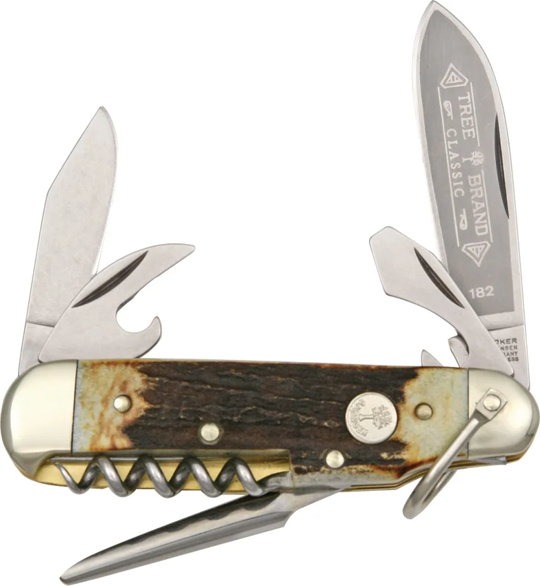 Boker Camp Knife 2.50" Brown Stag 110182HH