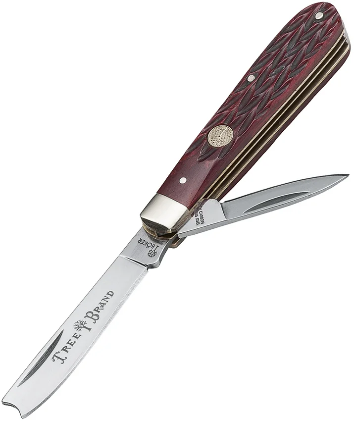 Boker Razor Jack Pocket Knife 3.125" Red Jigged Bone Handle 110744