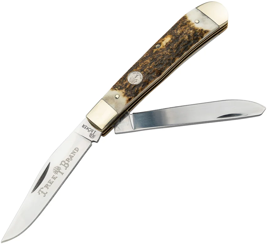 Boker Trapper Traditional Pocket Knife Stag (Satin D2)