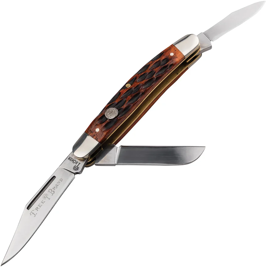 Boker Medium Stockman Traditional Pocket Knife Jigged Brown Bone (2.25" Satin)