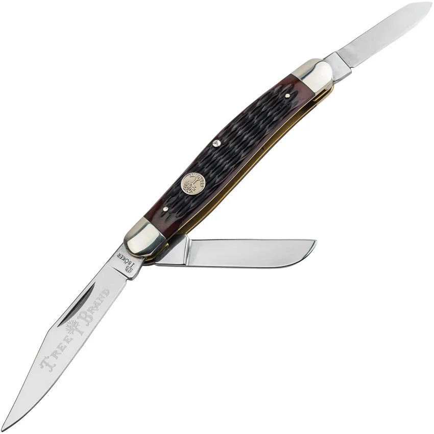 Boker Large Stockman Traditional Pocket Knife Jigged Brown Bone 110857
